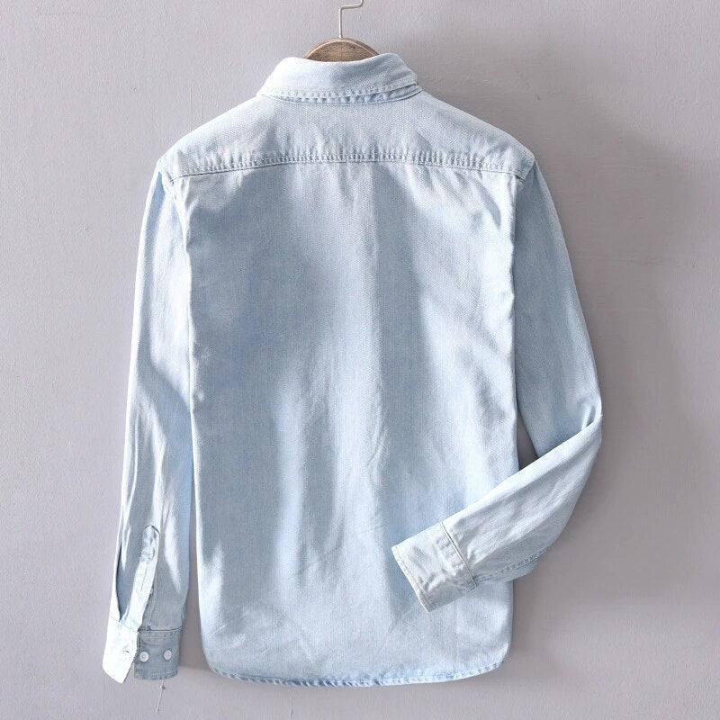 Valiant™ Pure Cotton Denim Long-Sleeve Shirt dylinoshop
