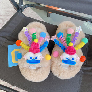 Clown Shaped Fluffy Slippers dylioshop