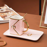 Handbag-Shaped Creative Mug With Saucer & Spoon Feajoy