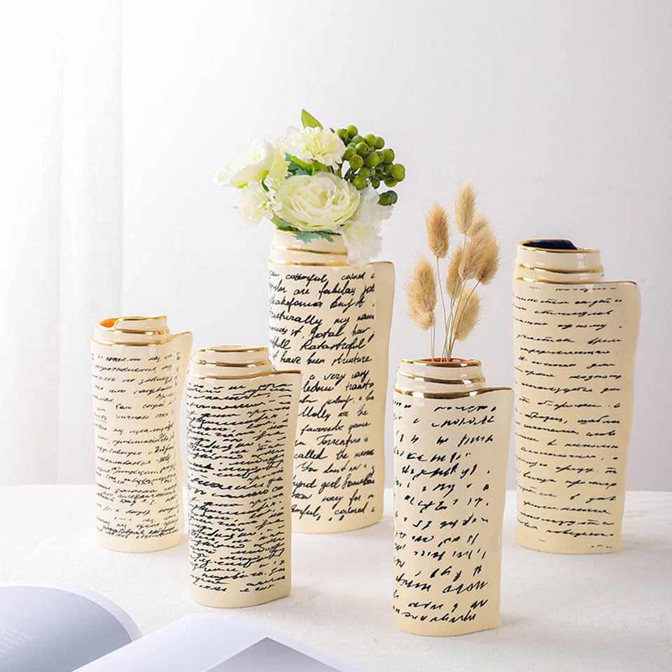 Book Page Design Ceramic Vase dylinoshop
