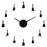Rock n Roll Frameless DIY Guitar Wall Clock feajoy