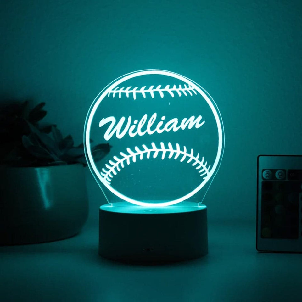 Personalized Baseball Night Light Feajoy