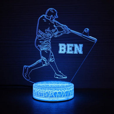 Baseball Player Personalized Night Light dylinoshop