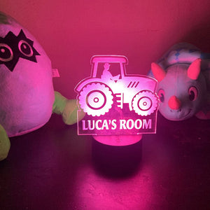 Personalized Tractor Night Light Feajoy