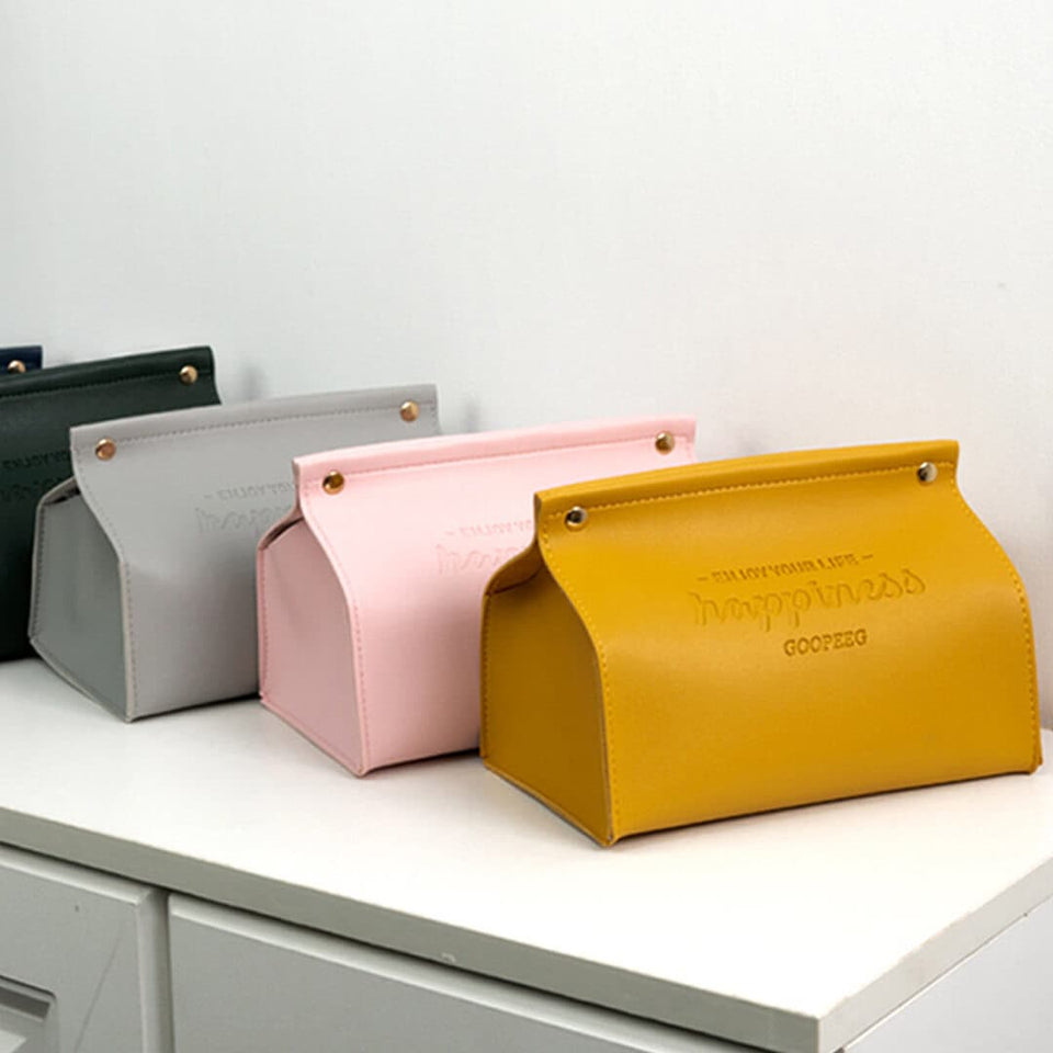 Happiness Leather Bag Tissue Box Feajoy