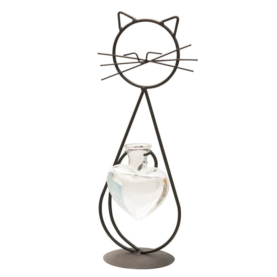 Cat Iron Art Deco Hydroponic Vase dylinoshop