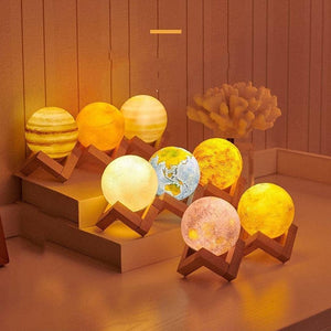 Eight planets 3D Print LED Lamp Set Feajoy