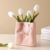 Ceramic Paper Bag Flower Vase dylinoshop
