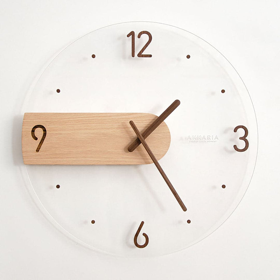 Solid Wood Acrylic Wall Clock feajoy