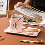 Handbag-Shaped Creative Mug With Saucer & Spoon dylinoshop