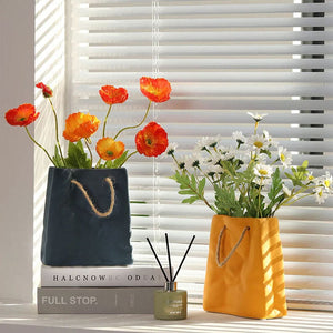 Ceramic Paper Bag Flower Vase dylinoshop
