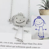 Personalized Kids Drawing Necklace feajoy