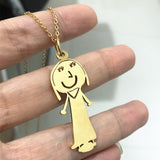 Personalized Kids Drawing Necklace feajoy