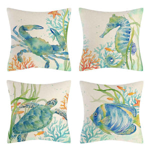 Ocean Life Cushion Covers Feajoy