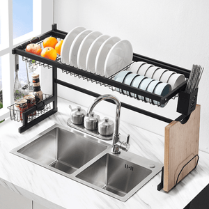 65/85CM Dish Drying Rack Organizer over Sink Kitchen Draining Storage Holder Drain Rack MRSLM
