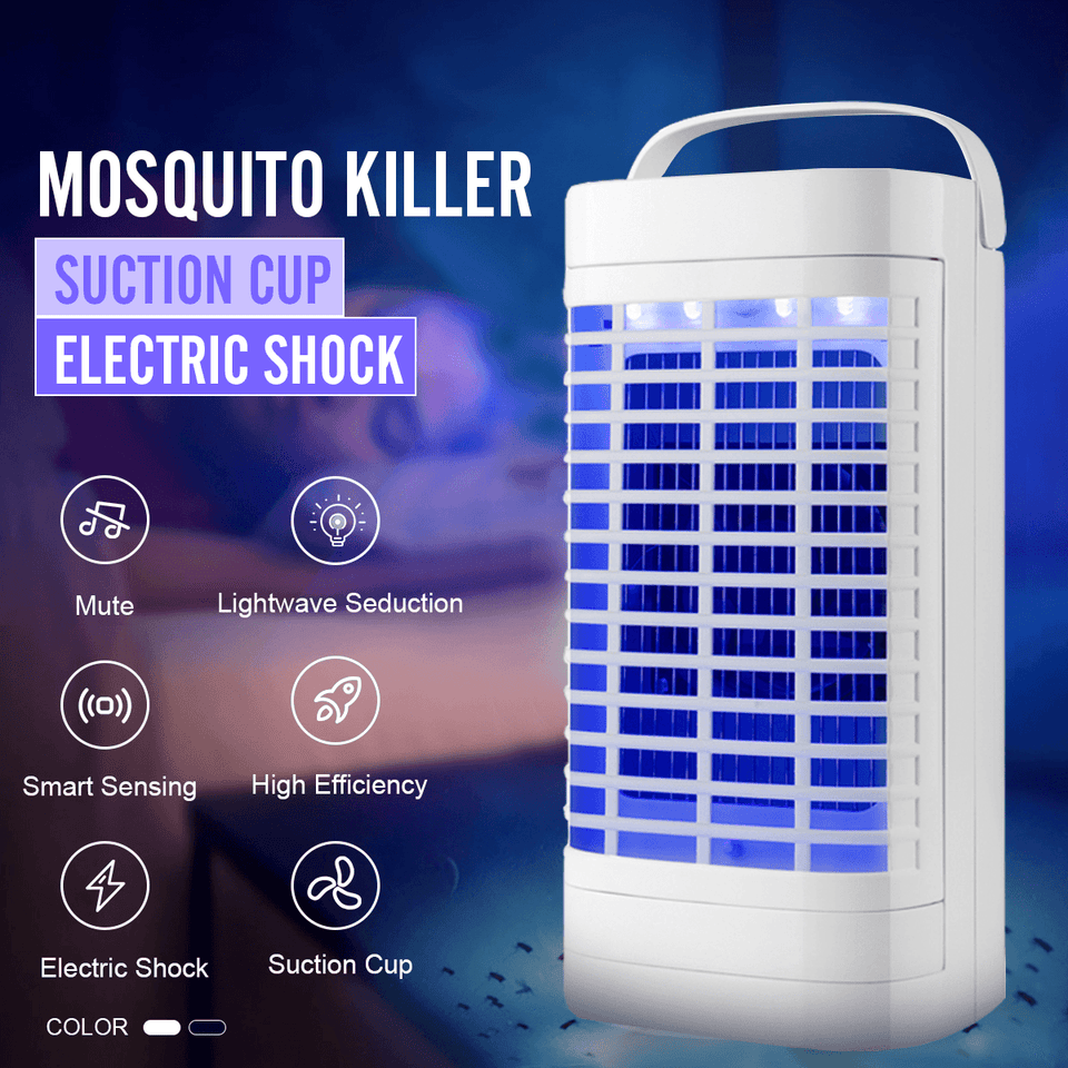 Electric Shock + Suction Mosquito Repellent Light Mute LED Lamp Insect Killer MRSLM