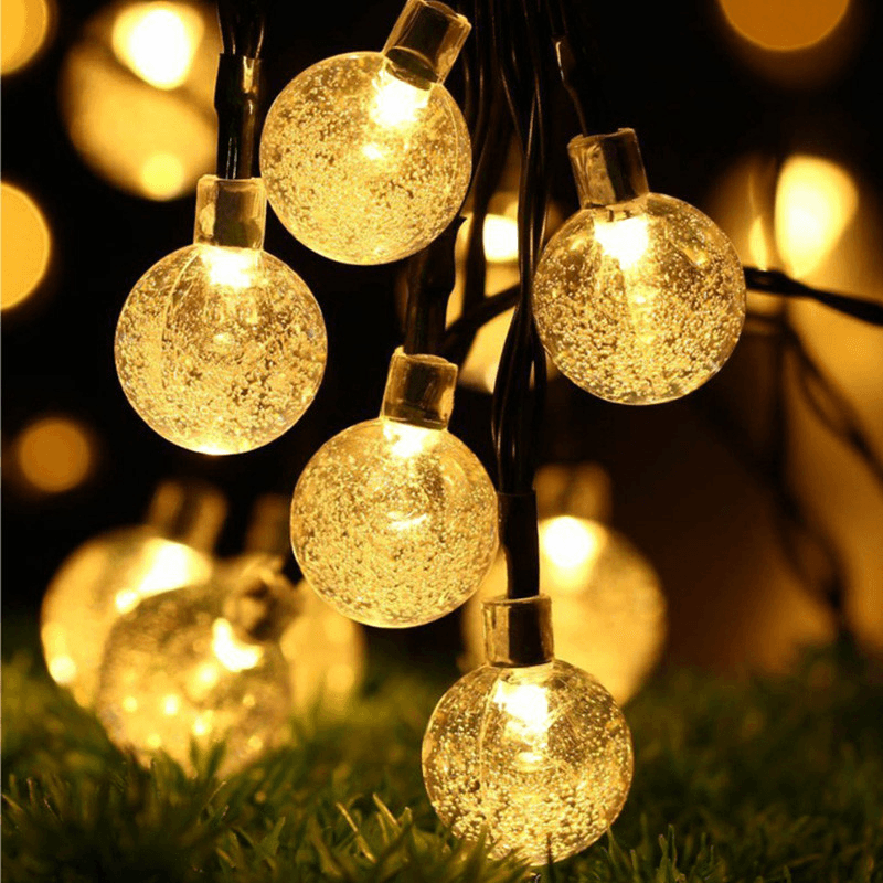 20/50 LEDS Crystal Ball 5M/10M Solar Lamp Power LED String Fairy Lights Solar Garlands Garden Christmas Decor for Outdoor dylinoshop