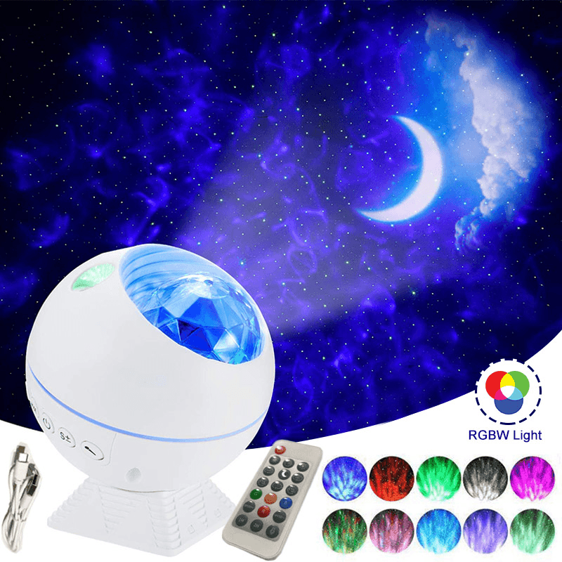 Car/Home Dual-Use Spherical Starry Sky Projector RGB Lamp Car Atmosphere Light Voice Control Night Light MRSLM