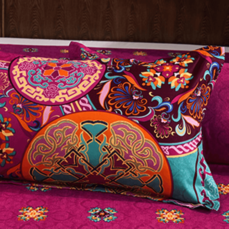 4Pcs Oriental Mandala Polyester Single Double Queen Size Bedding Pillowcases Quilt Duvet Cover Set MRSLM