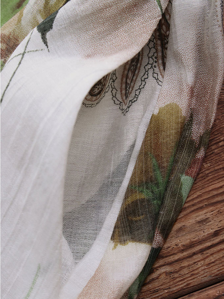 Women Floral Printed Loose Asymmetric Hem Blouse dylinoshop