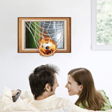 Miico Creative 3D Fire Football Frame PVC Removable Home Room Decorative Wall Floor Decor Sticker MRSLM