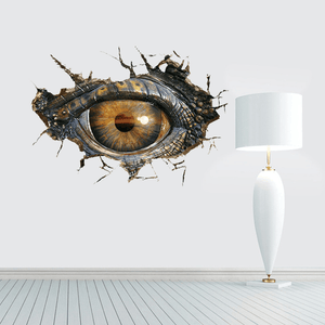Miico Creative 3D Eye of Dinosaur Broken Wall PVC Removable Home Room Decorative Wall Door Decor Sticker MRSLM