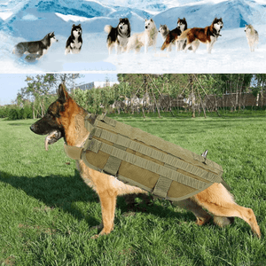 Tactical K9 Dog Military Police Molle Vest Nylon Service Canine Dog Harness XL MRSLM