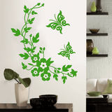Funny Novelty Butterfly Flower Vine Bathroom Wall Sticker Home Decoration Vinyl Wall Decals MRSLM