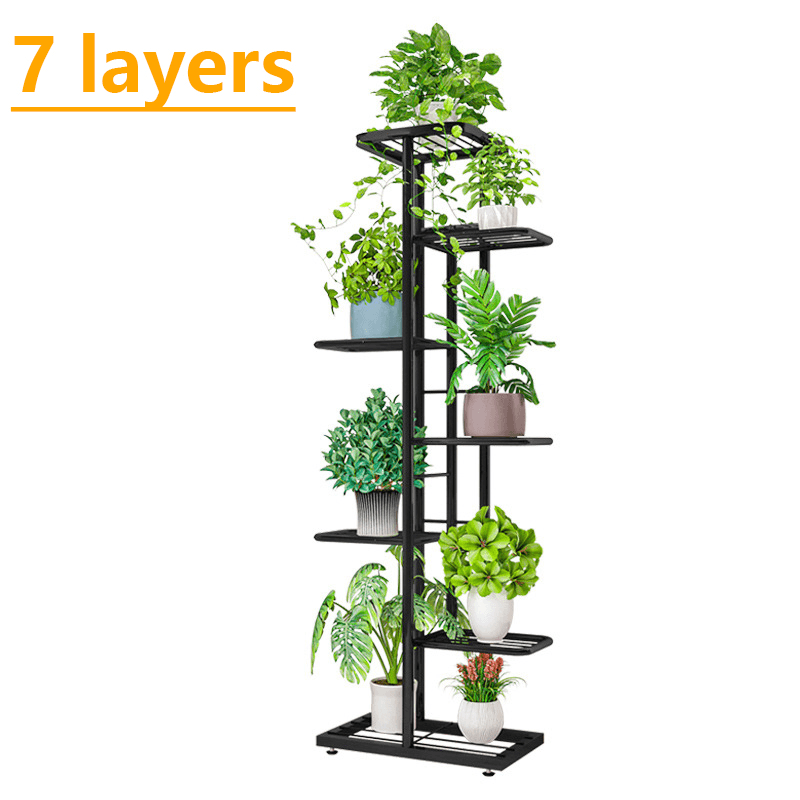 7/8 Black/White Layers Retro Iron Plant Stand Pot Plant Display Shelves Garden Home Decoration MRSLM