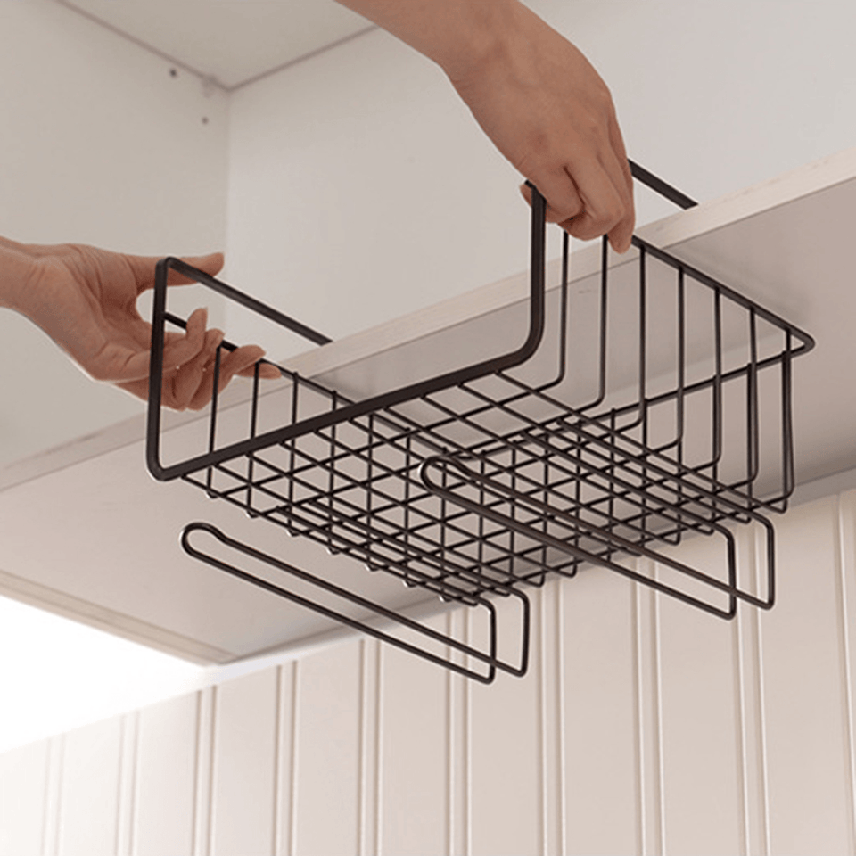 Metal Cabinet Hanging Baskets under Shelf Storage Rack Mount Holder Organizer MRSLM