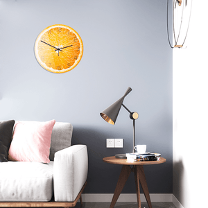 CC093 Creative Orange Wall Clock Mute Wall Clock Quartz Wall Clock for Home Office Decorations MRSLM
