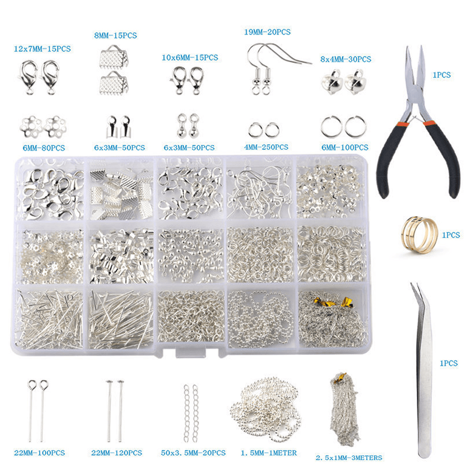 870Pcs Gold/Silver/Bronze Repair Metal Tools DIY Craft Supplies Jewelry Making MRSLM