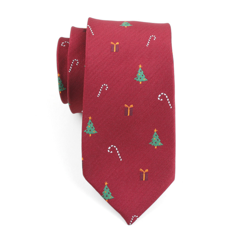 Men'S Christmas Print Polyester Silk Tie dylinoshop