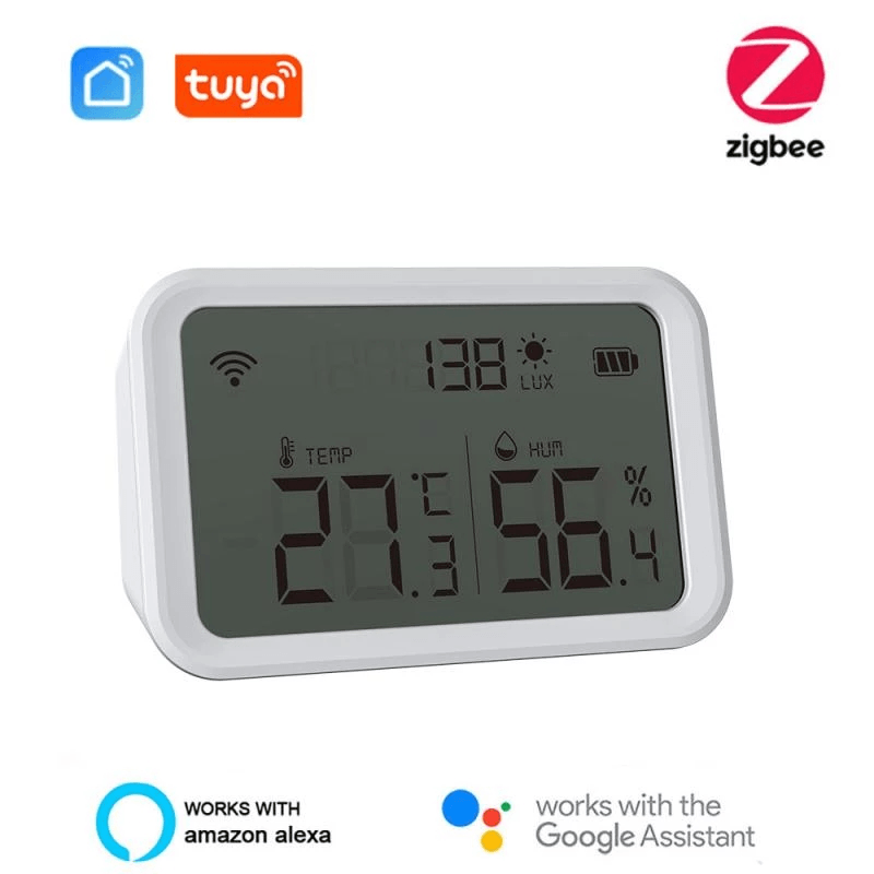 Tuya Smart Temperature Humidity Sensor Light Intensity Detect Hygrometer Thermometer APP Remoye Control Smart Home Scene Linkage Work with Alexa Google Home MRSLM