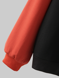 Women Contrasting Colors High Neck Long Raglan Sleeves Pullover Sweatshirts dylinoshop