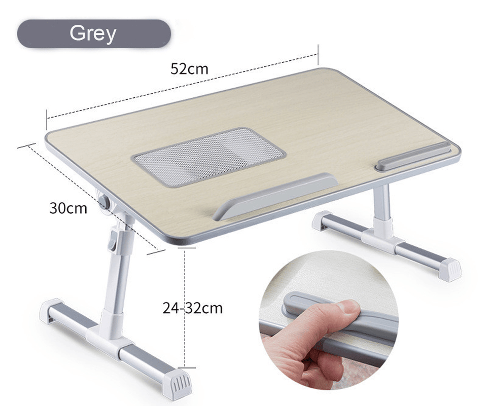 Folding Laptop Desk Height Adjustable Lifting Table Sofa Bed Serving Tray Portable Small Study Desk with Cooling Fan Home Office Dormitory Furniture MRSLM