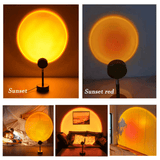 USB Sunset Red Projection Lamp Projector LED Mellow Floor Lamp Rainbow Night Light 360 Degree Rotation for Photography/Party/Home Decor/Bedroom Living Room Bring Modern Sunset Red Lamp MRSLM