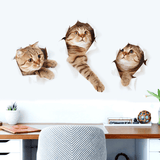 Miico 3D Creative PVC Wall Stickers Home Decor Mural Art Removable Cat Wall Decals MRSLM