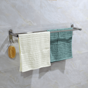 80Cm Stainless Steel Single Double Shelf Wall Mounted Bath Towel Rail Rack for Bathroom Storage Shelf Towel Racks MRSLM