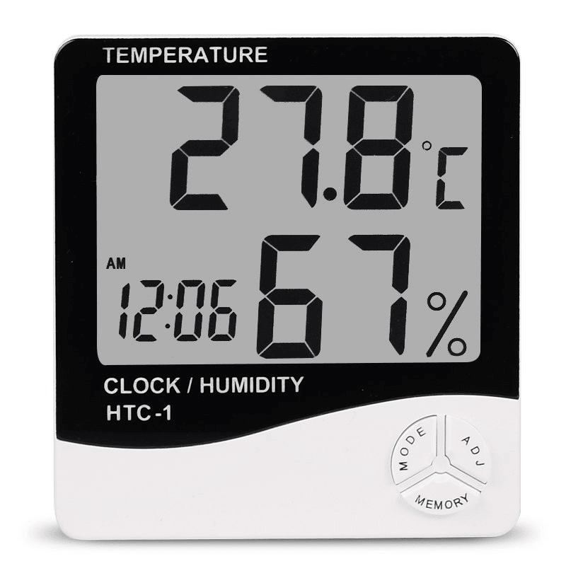 HTC-1 Digital LCD Electronic Alarm Clock Thermometer Hygrometer Weather Station Indoor Room Table MRSLM