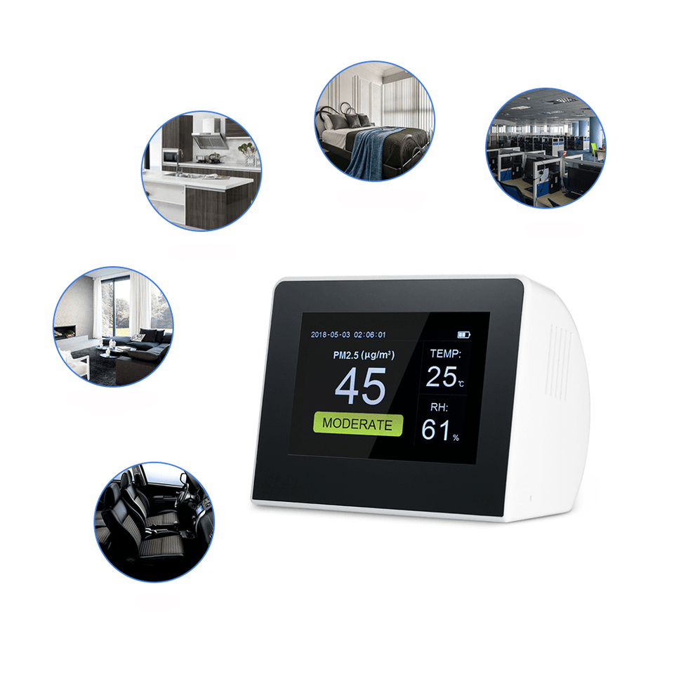 K6-B K6-D Digital Multifunctional Gas Analyzer Air Quality Tester Indoor/Outdoor CO2 Meter HCHO & TVOC Detector Monitor MRSLM