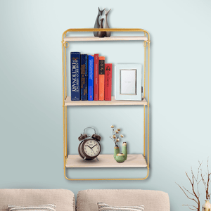 Metal Storage Shelf Simple Display Holder Wall-Mounted Rack Book Organiser Home Decorations MRSLM