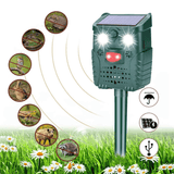 '-WH528 Outdoor Solar Ultrasonic Animal Repeller Pest Control Bats Birds Dogs Cats Repeller with Flashing Light dylinoshop
