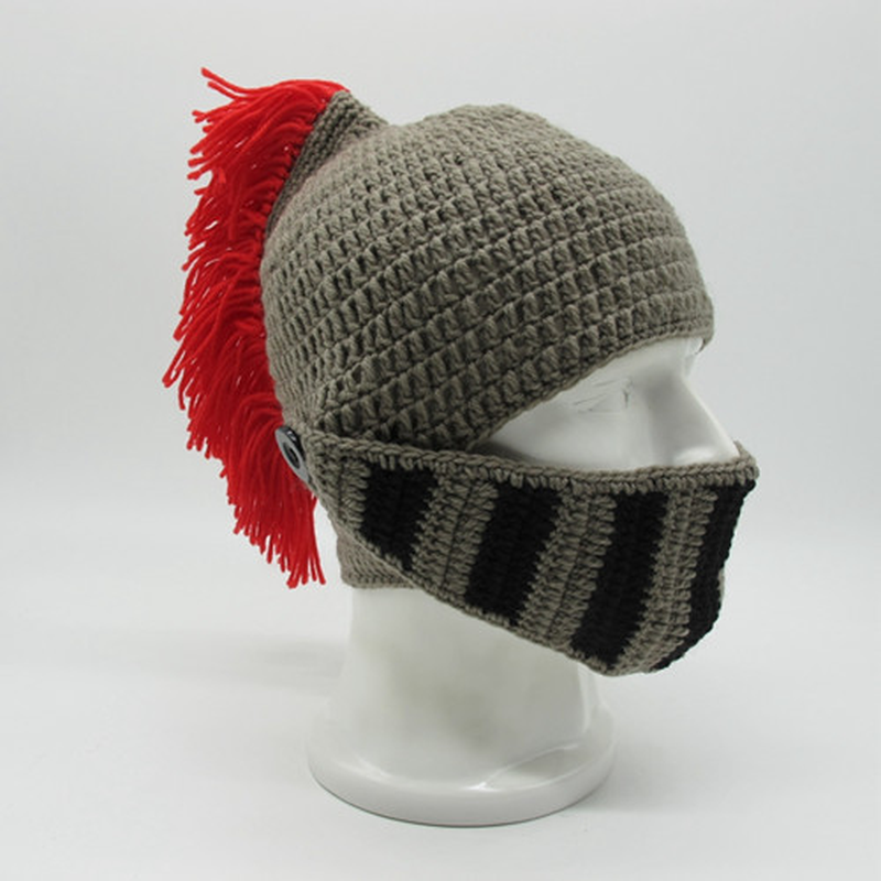 Funny Hat Creative Hand-Woven Knight Hat Helmet Shape dylinoshop