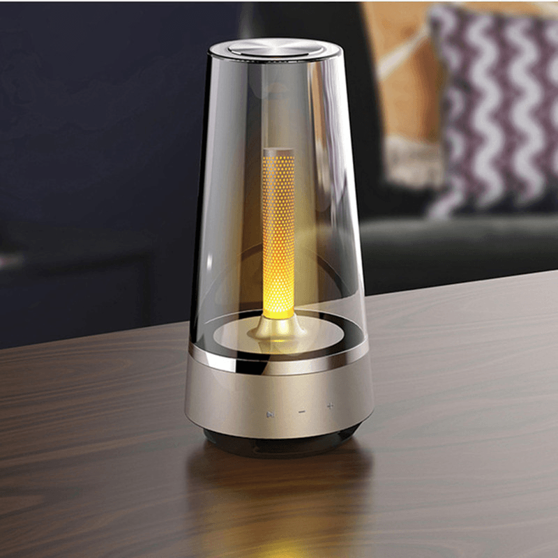 USB Warm and Romantic Candle Breathing Night Light Bluetooth Speaker Bedside Lamp Sound Music Creative Atmosphere Table Lamp MRSLM
