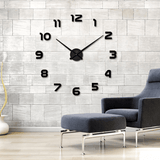 3D Frameless Wall Clock Modern Mute Large Mirror Surface DIY Room Home Office Decorations MRSLM
