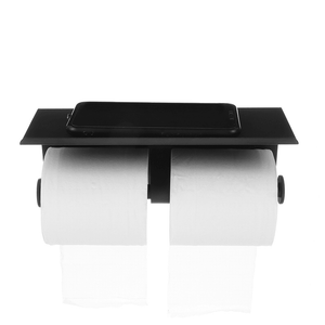 Stainless Steel Double Toilet Paper Roll Holder Tissue Rack Rail Storage Shelf MRSLM