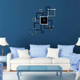 Honana DX-X4 Creative 3D Acrylic Mirror Wall Sticker Quartz Clocks Square Watch Large Home Decor MRSLM