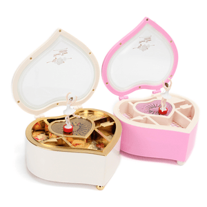Kid Heart Shaped Jewellery Music Box Ballerina Xmas Toy Gift Home Decor MRSLM
