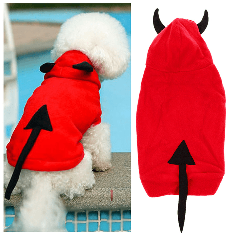 Christmas Pet Dog Cat Outstanding Devil Clothes Puppy Winter Warm Costume Red Coats Outterwear MRSLM